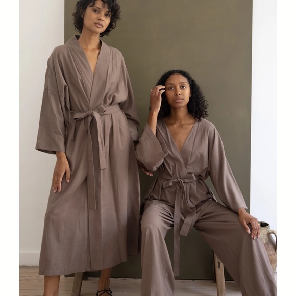 💥LAST CHANCE💥 NWT Laude the Label Hepburn Pleated Trouser Pant - Morel Silk Noil - Picture 7 of 17